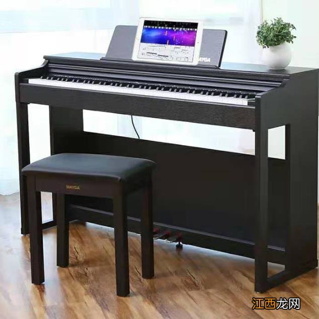 美嘉电钢琴采用全系列标配纯进口的重锤键盘