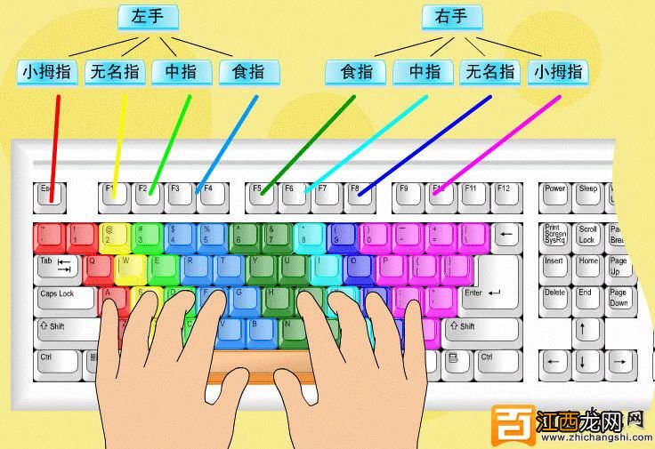 用电脑敲键盘时的正确指法练习图