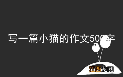 写一篇小猫的作文500字