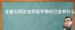 宝盖头的定金和言字旁的订金有什么区别