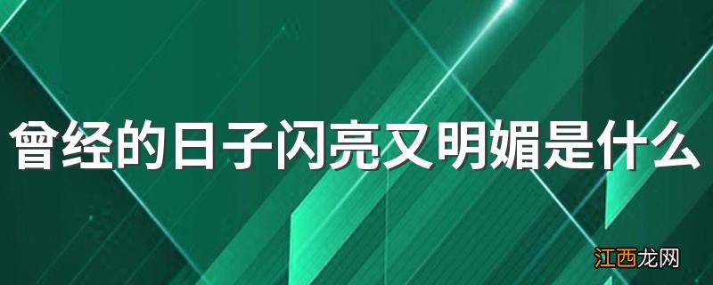 曾经的日子闪亮又明媚是什么歌 歌曲曾经的日子闪亮又明媚是哪首歌