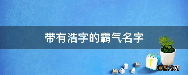 带有浩字的霸气名字