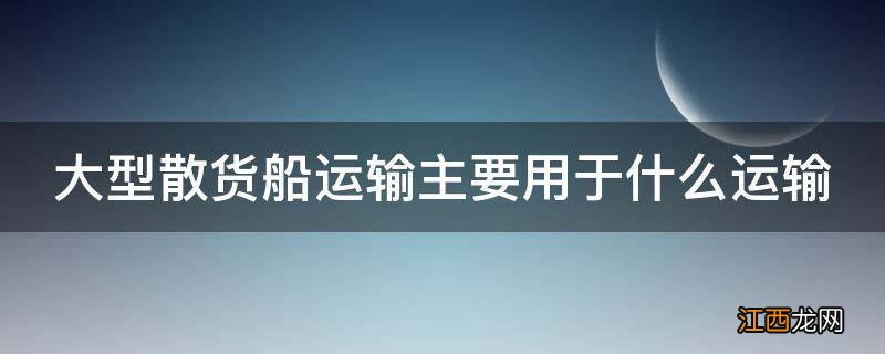 大型散货船运输主要用于什么运输