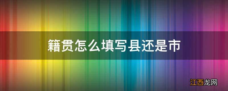 籍贯怎么填写县还是市