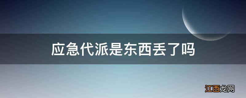 应急代派是东西丢了吗