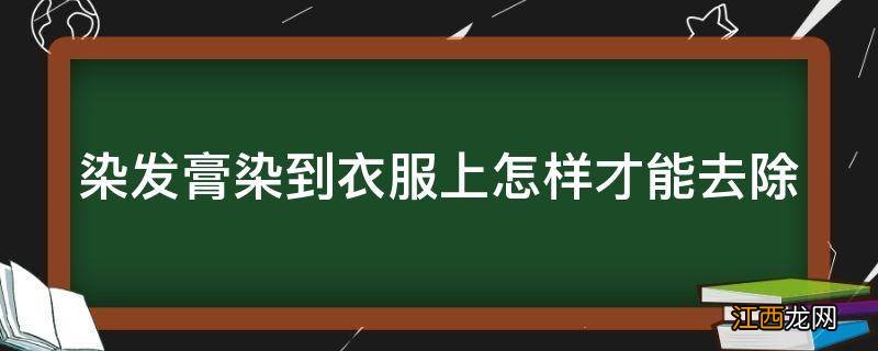 染发膏染到衣服上怎样才能去除