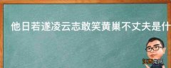 他日若遂凌云志敢笑黄巢不丈夫是什么意思