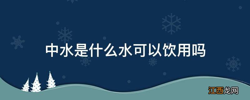中水是什么水可以饮用吗