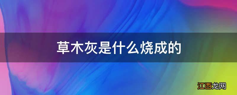 草木灰是什么烧成的