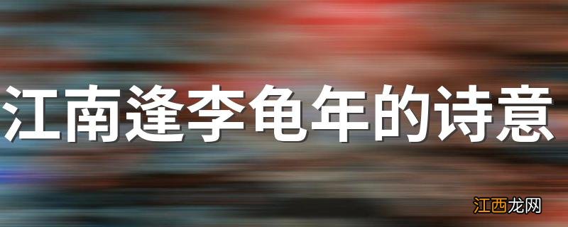 江南逢李龟年的诗意 江南逢李龟年介绍