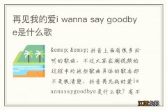 再见我的爱i wanna say goodbye是什么歌