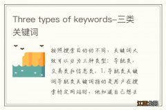 Three types of keywords-三类关键词