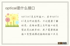 optical是什么接口