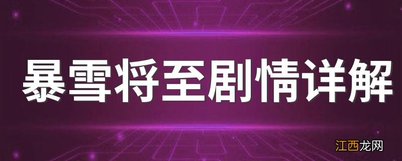 暴雪将至剧情详解 主要讲述的是什么故事