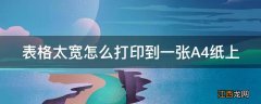 表格太宽怎么打印到一张A4纸上