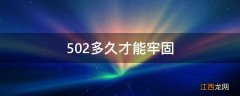 502多久才能牢固