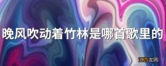 晚风吹动着竹林是哪首歌里的词啊 晚风吹动着竹林歌曲介绍