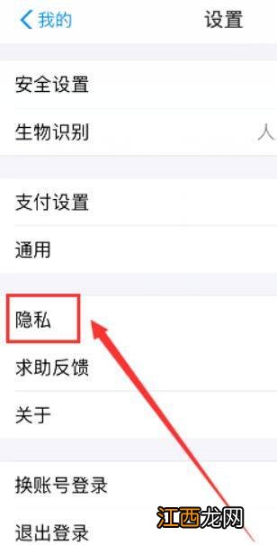 支付宝隐私开关在哪里