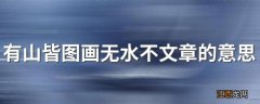 有山皆图画无水不文章的意思 怎么理解有山皆图画无水不文章的意思