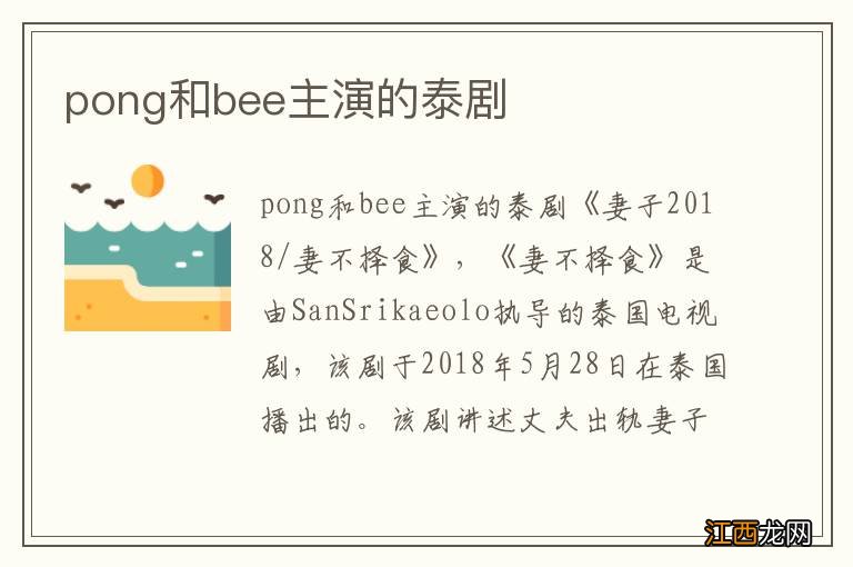 pong和bee主演的泰剧