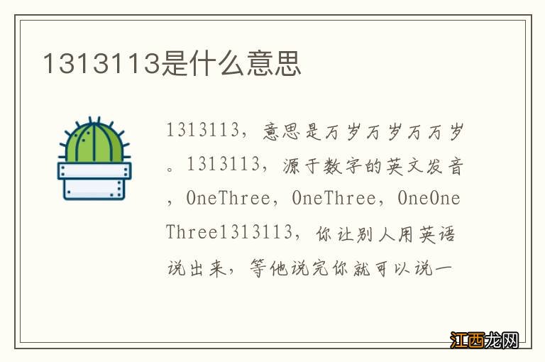 1313113是什么意思