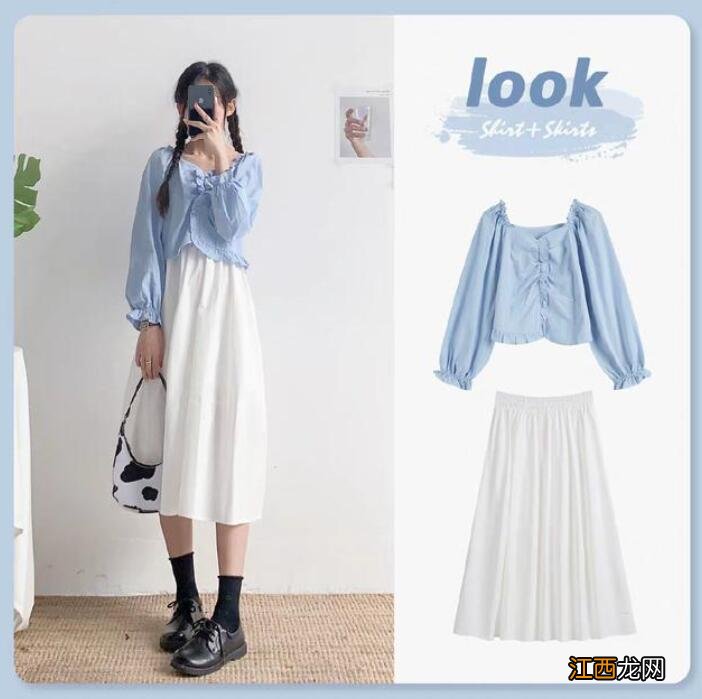 蓝色上衣搭配什么裤子和裙子？