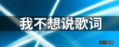 我不想说歌词 关于我不想说歌词