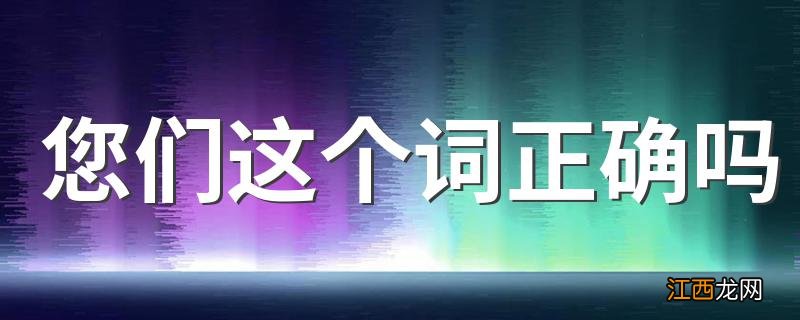 您们这个词正确吗 有没有您们这个词