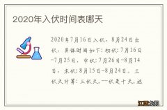 2020年入伏时间表哪天