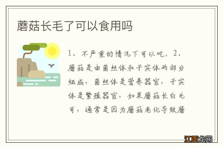 蘑菇长毛了可以食用吗