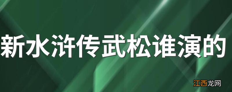 新水浒传武松谁演的 扮演者是陈龙