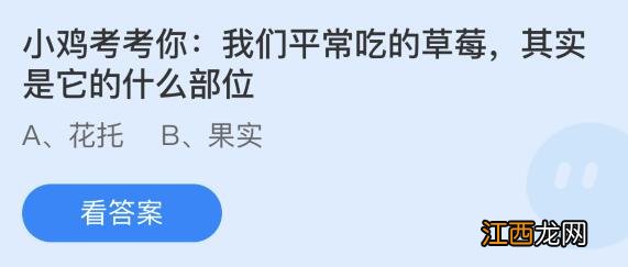 我们平常吃的草莓其实是它的什么部位蚂蚁庄园3月10日答案 我们平常吃的草莓其实是它的什么部位蚂蚁庄园