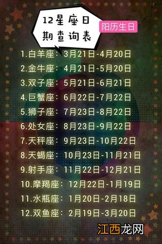 巨蟹座上升星座查询 7月是什么星座巨蟹座，1一12月星座