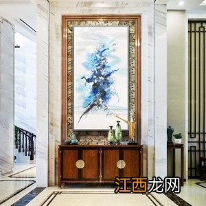 玄关端景墙装修效果图 进门端景墙挂什么寓意好，中式进门迎面墙效果图