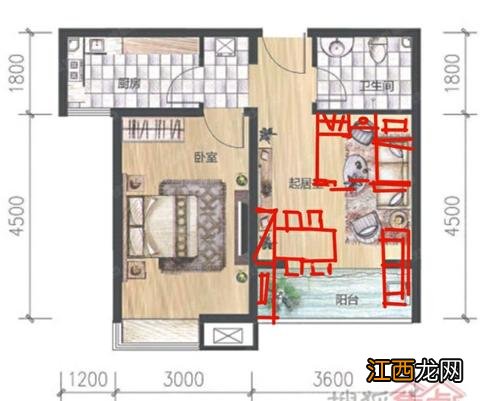 有户型图怎么免费设计装修 55平米一室一厅改两室，50平如何装修两室一厅