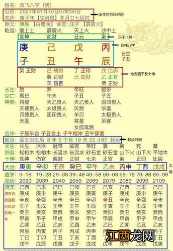 八字命盘详解与分析 八字命盘自动解读，输入八字看命格