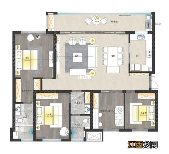 120平方简单装修图 120平米三室一厅装修图，120平三室两厅简约装修