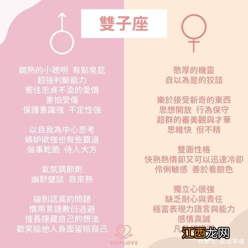 双子座典型相貌 双子座的典型性格特点，狮子座特点