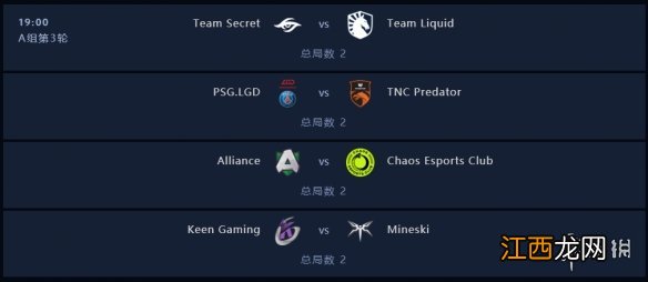 DOTA2Ti9第三轮A组战绩一览 Ti9小组赛A组第3轮比分介绍