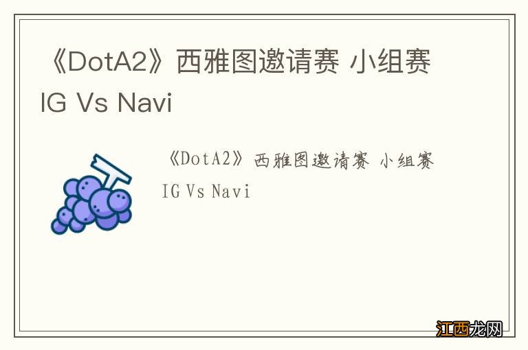 《DotA2》西雅图邀请赛 小组赛IG Vs Navi