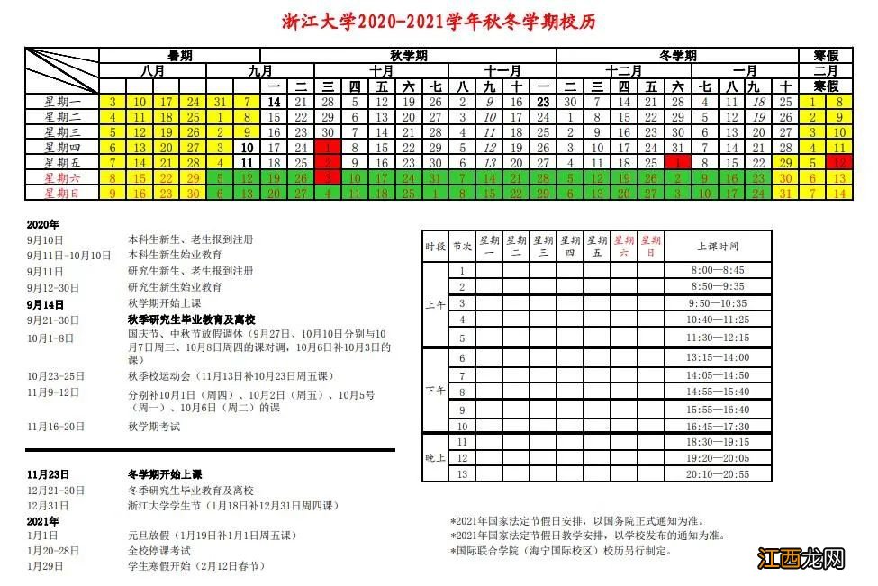 2021浙江大学寒假放假时间一览 2021浙江大学什么时候放寒假