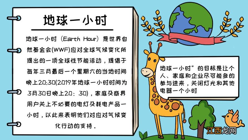 地球一小时手抄报内容,地球一小时手抄报内容