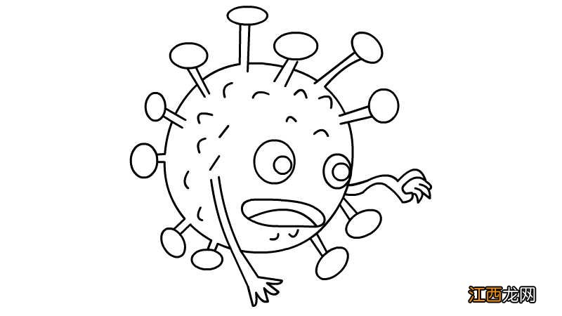 新型冠状病毒简笔画