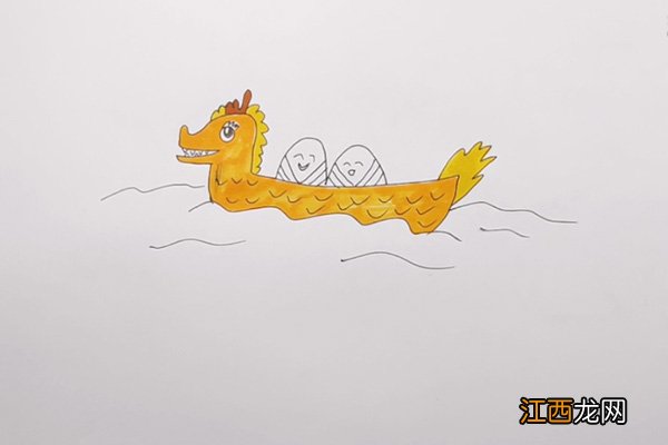 赛龙舟简笔画