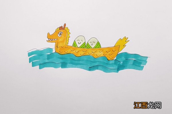 赛龙舟简笔画