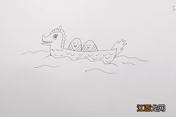 赛龙舟简笔画