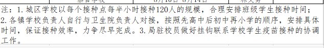 姜堰区青少年新冠疫苗各大学校接种时间安排一览表