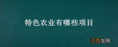 特色农产品项目 特色农业有哪些项目