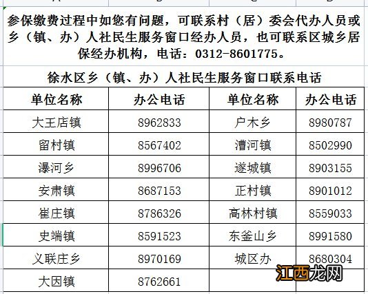 2021保定徐水区城乡居民养老保险参保缴费开启