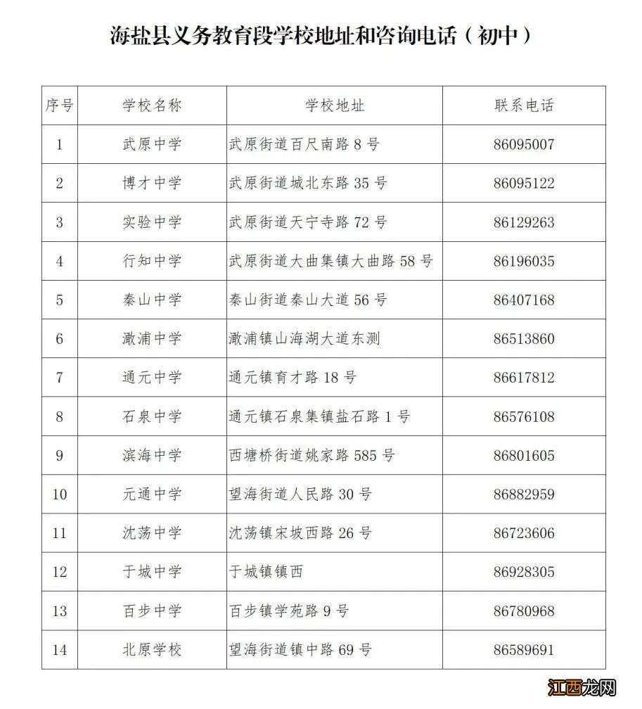 嘉兴海盐学校 嘉兴海盐中小学招生咨询电话2022